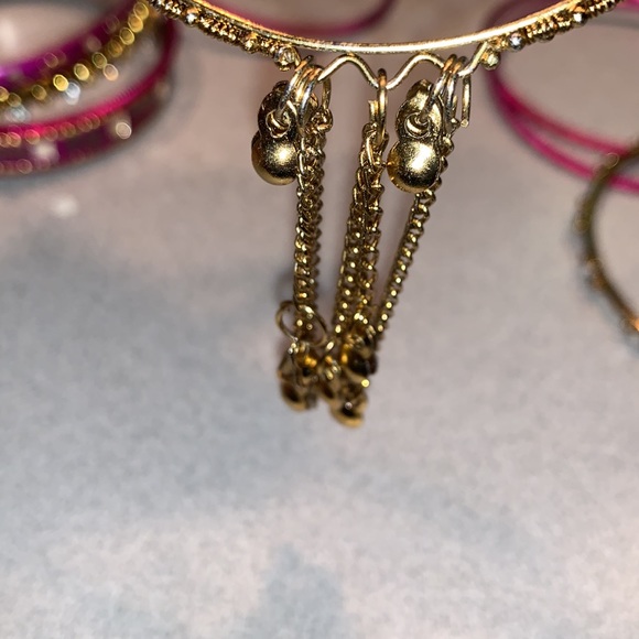 25 Gorgeous Pink and Gold Stone and Chain Embellished Bracelets Bali Style - Picture 7 of 9